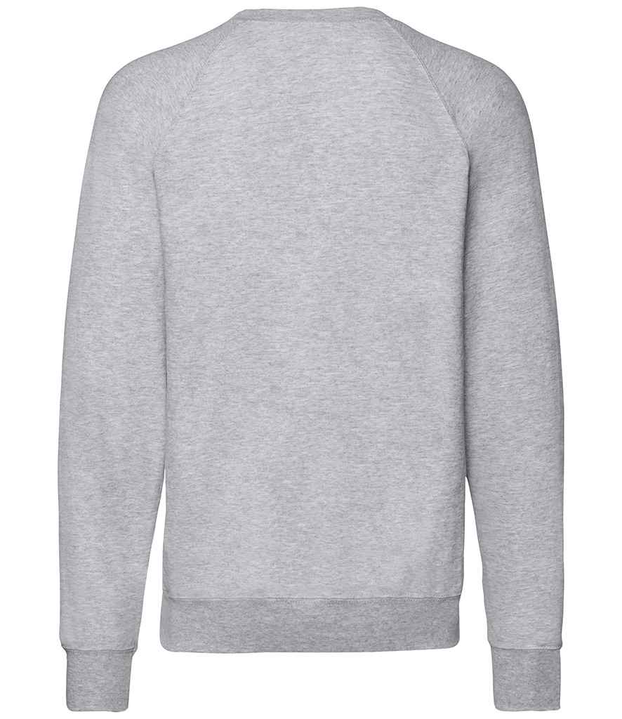 Fruit of the Loom Lightweight Raglan Sweatshirt in by Fruit of the Loom — Custom branded clothing by Print Press, featuring premium embroidery produced in our specialist print lab in the UK.
