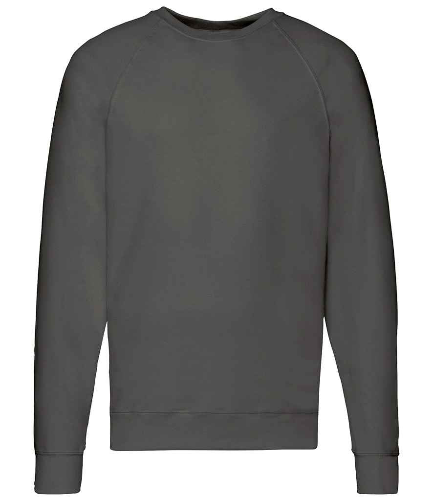Fruit of the Loom Lightweight Raglan Sweatshirt in Light Graphite by Fruit of the Loom — Custom branded clothing by Print Press, featuring premium embroidery produced in our specialist print lab in the UK.
