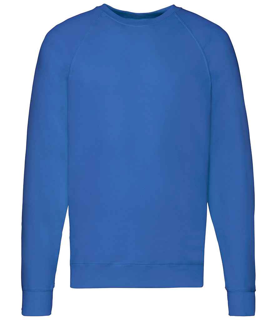Fruit of the Loom Lightweight Raglan Sweatshirt in Royal Blue by Fruit of the Loom — Custom branded clothing by Print Press, featuring premium embroidery produced in our specialist print lab in the UK.