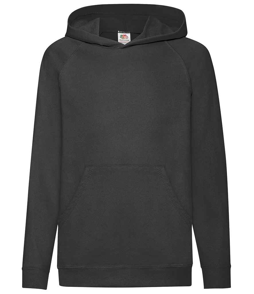 Fruit of the Loom Kids Lightweight Hooded Sweatshirt in by Fruit of the Loom — Custom branded clothing by Print Press, featuring premium embroidery produced in our specialist print lab in the UK.