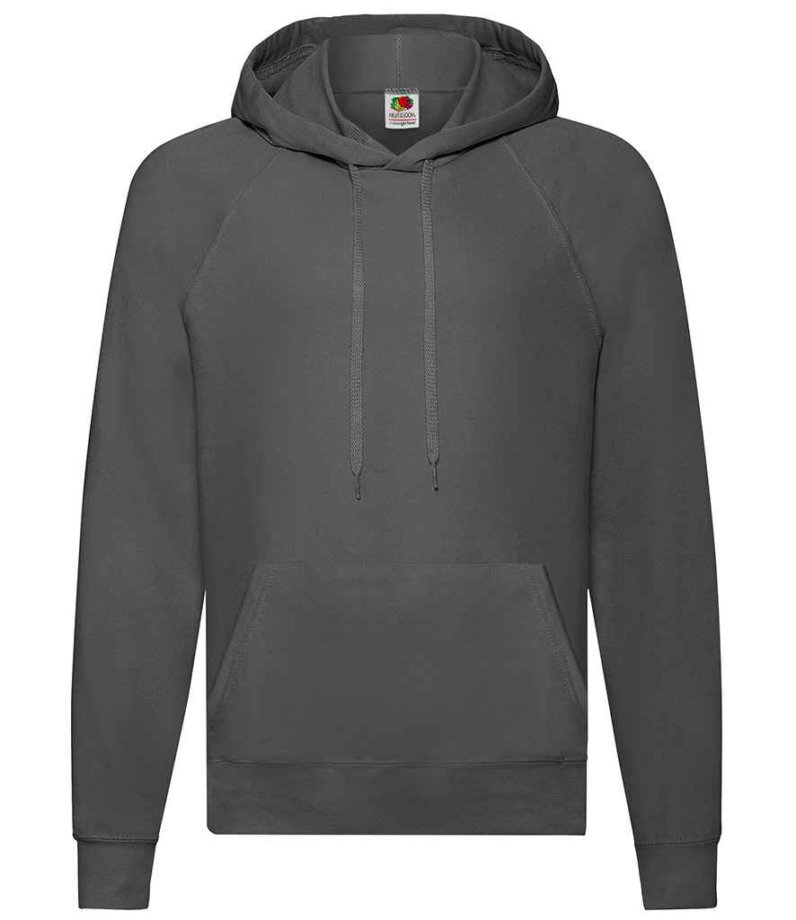 Fruit of the Loom Lightweight Hooded Sweatshirt in Light Graphite by Fruit of the Loom — Custom branded clothing by Print Press, featuring premium embroidery produced in our specialist print lab in the UK.