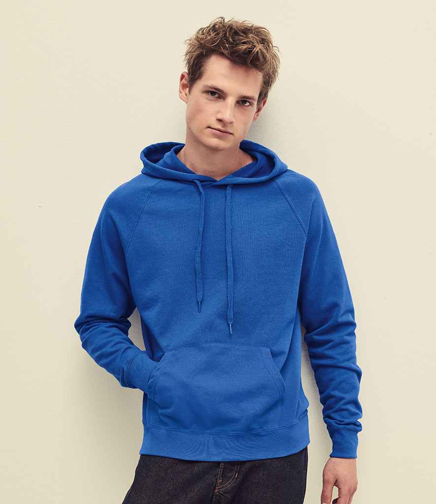 Fruit of the Loom Lightweight Hooded Sweatshirt in Royal Blue by Fruit of the Loom — Custom branded clothing by Print Press, featuring premium embroidery produced in our specialist print lab in the UK.