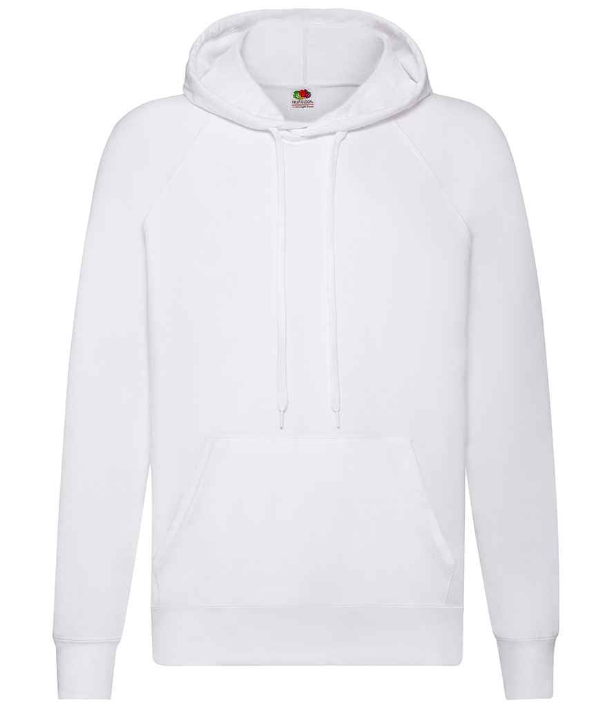 Fruit of the Loom Lightweight Hooded Sweatshirt in White by Fruit of the Loom — Custom branded clothing by Print Press, featuring premium embroidery produced in our specialist print lab in the UK.