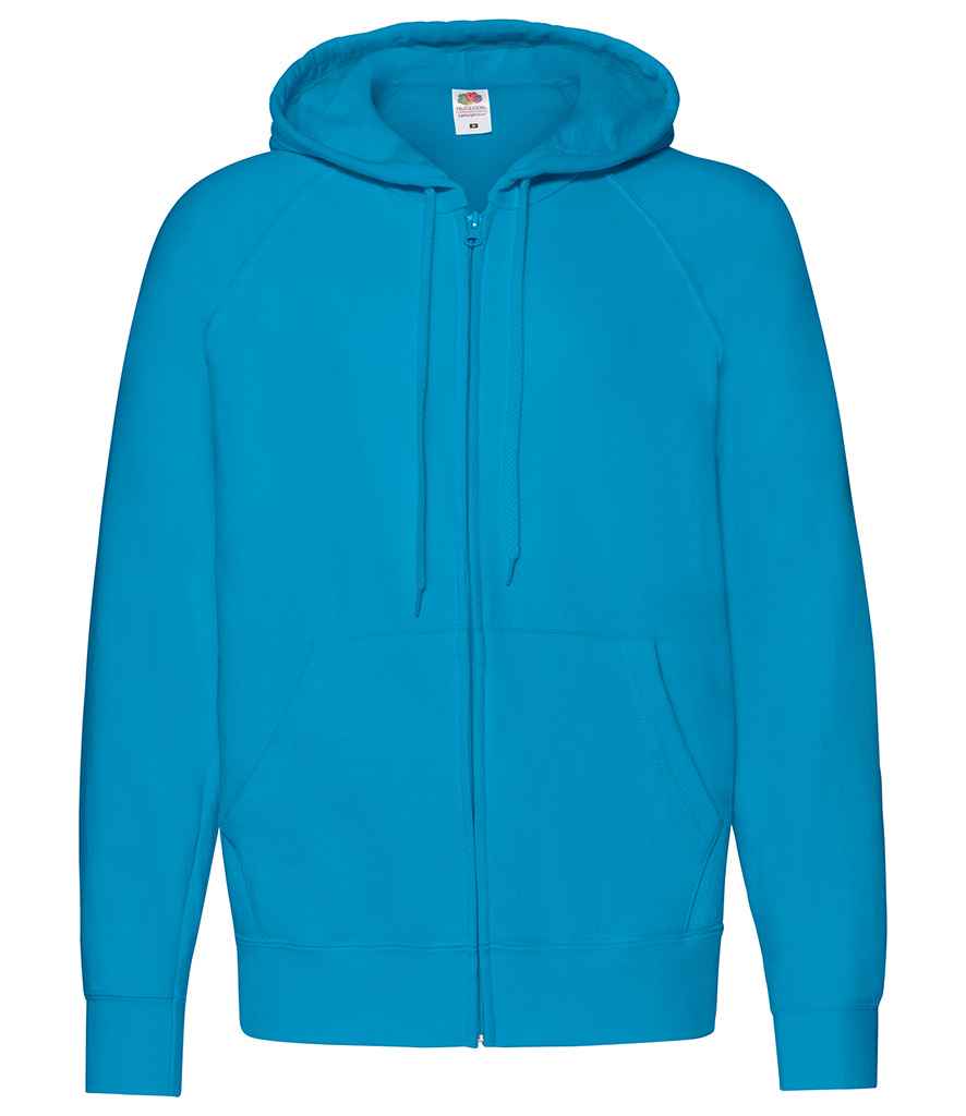 Fruit of the Loom Lightweight Zip Hooded Sweatshirt in Azure by Fruit of the Loom — Custom branded clothing by Print Press, featuring premium embroidery produced in our specialist print lab in the UK.