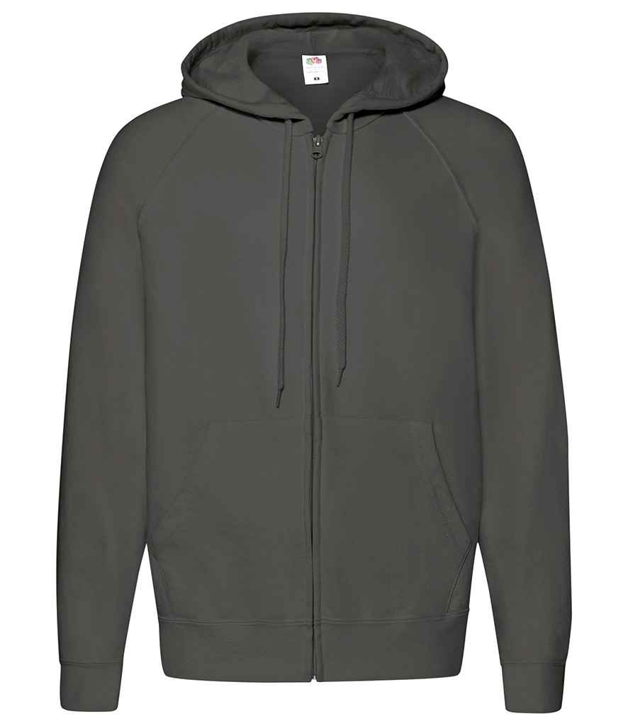Fruit of the Loom Lightweight Zip Hooded Sweatshirt in Light Graphite by Fruit of the Loom — Custom branded clothing by Print Press, featuring premium embroidery produced in our specialist print lab in the UK.