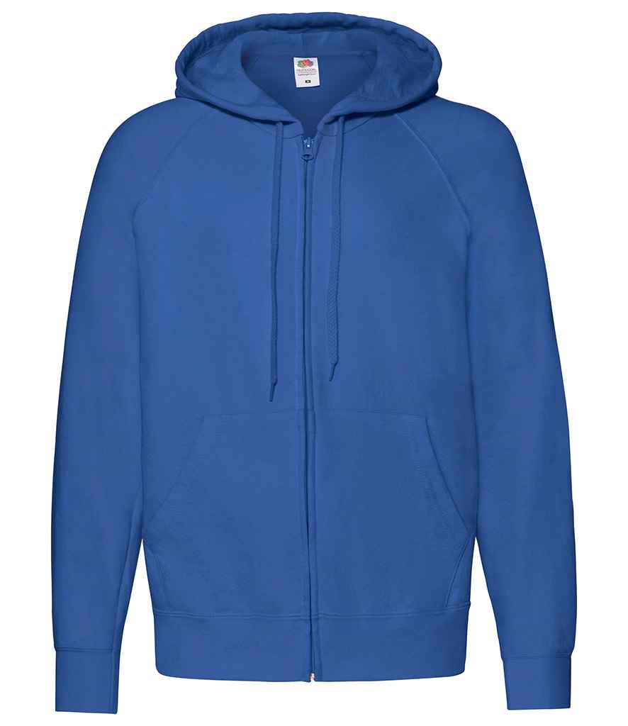 Fruit of the Loom Lightweight Zip Hooded Sweatshirt in Royal Blue by Fruit of the Loom — Custom branded clothing by Print Press, featuring premium embroidery produced in our specialist print lab in the UK.