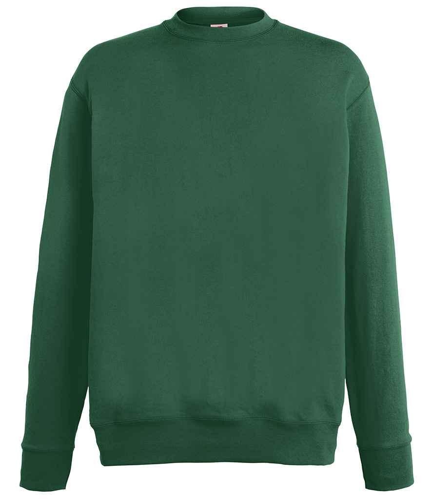 Fruit of the Loom Lightweight Drop Shoulder Sweatshirt in Bottle Green by Fruit of the Loom — Custom branded clothing by Print Press, featuring premium embroidery produced in our specialist print lab in the UK.