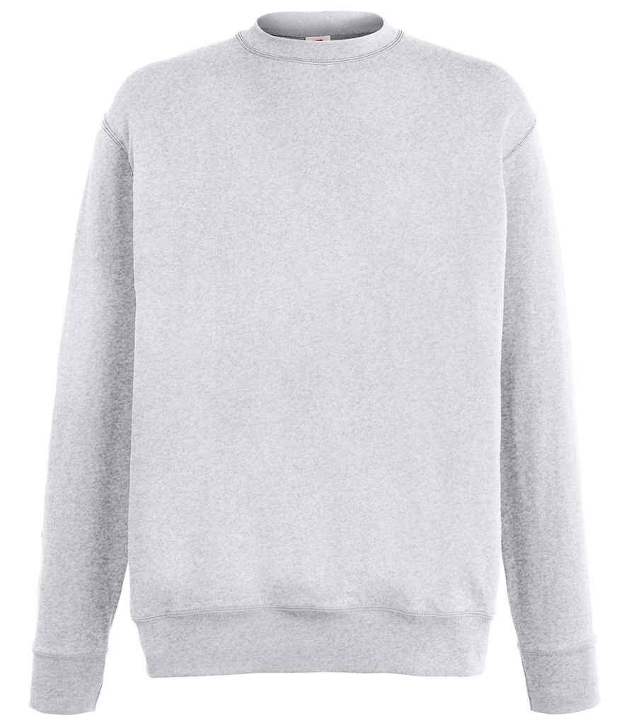 Fruit of the Loom Lightweight Drop Shoulder Sweatshirt in Heather Grey by Fruit of the Loom — Custom branded clothing by Print Press, featuring premium embroidery produced in our specialist print lab in the UK.
