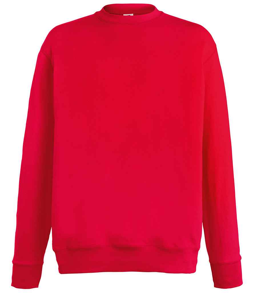 Fruit of the Loom Lightweight Drop Shoulder Sweatshirt in Red by Fruit of the Loom — Custom branded clothing by Print Press, featuring premium embroidery produced in our specialist print lab in the UK.