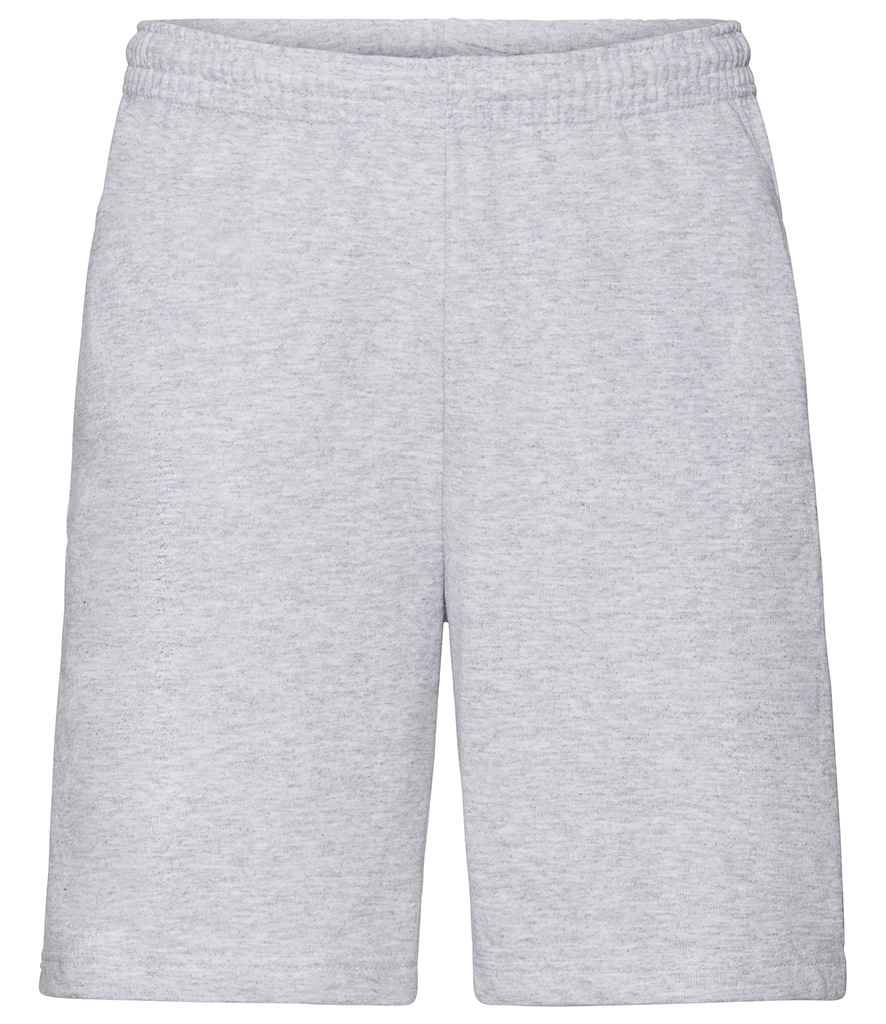 Fruit of the Loom Lightweight Shorts in Heather Grey by Fruit of the Loom — Custom branded clothing by Print Press, featuring premium embroidery produced in our specialist print lab in the UK.
