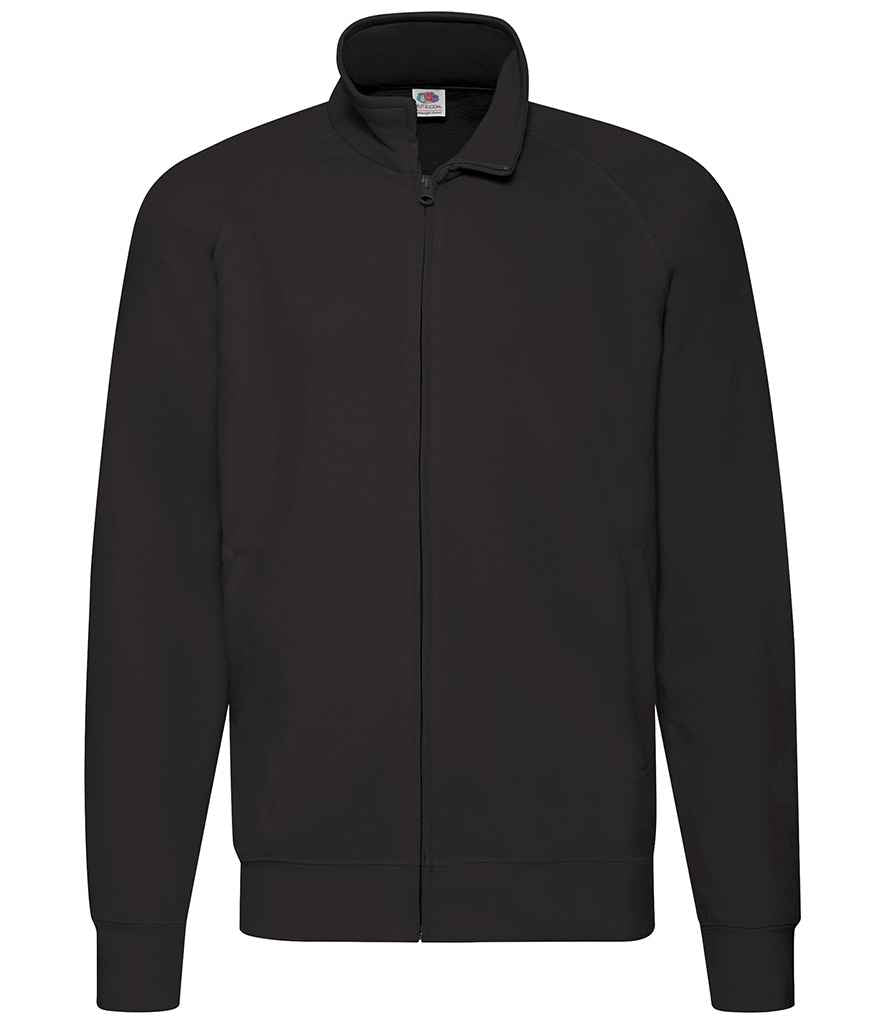 Fruit of the Loom Lightweight Sweat Jacket in Black by Fruit of the Loom — Custom branded clothing by Print Press, featuring premium embroidery produced in our specialist print lab in the UK.