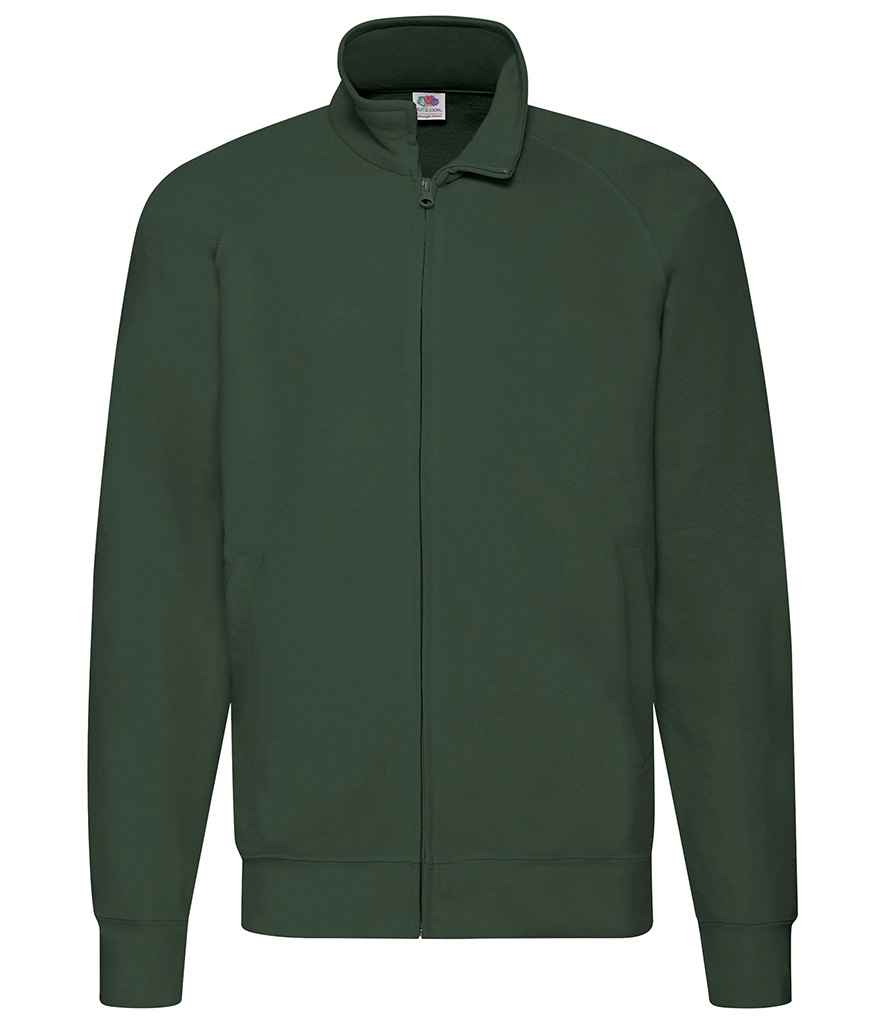 Fruit of the Loom Lightweight Sweat Jacket in Bottle Green by Fruit of the Loom — Custom branded clothing by Print Press, featuring premium embroidery produced in our specialist print lab in the UK.