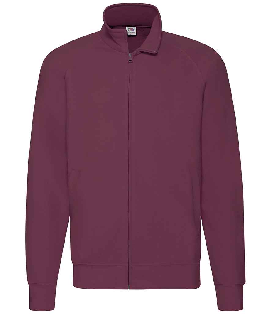 Fruit of the Loom Lightweight Sweat Jacket in Burgundy by Fruit of the Loom — Custom branded clothing by Print Press, featuring premium embroidery produced in our specialist print lab in the UK.