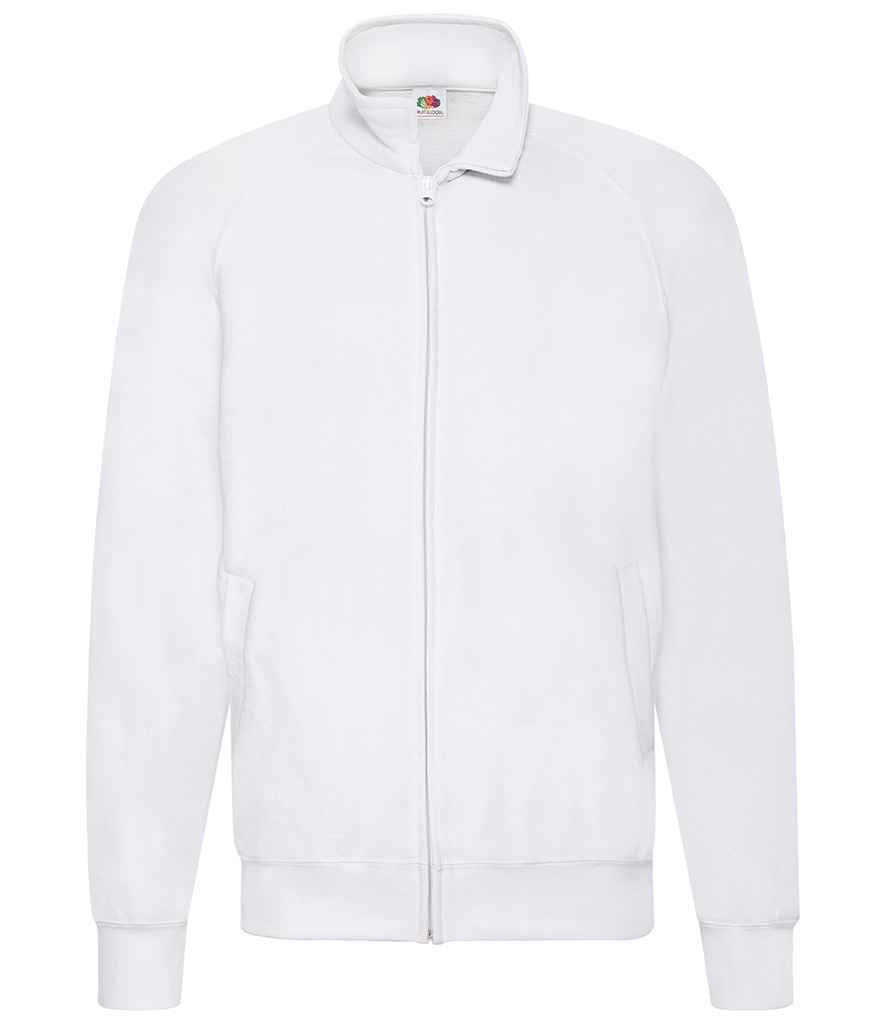 Fruit of the Loom Lightweight Sweat Jacket in White by Fruit of the Loom — Custom branded clothing by Print Press, featuring premium embroidery produced in our specialist print lab in the UK.