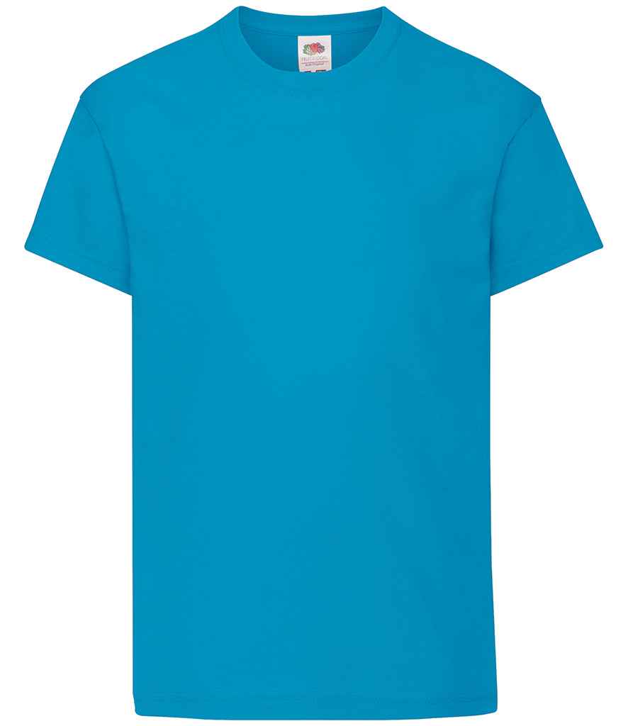 Fruit of the Loom Kids Original T-Shirt - (2nd Colours) in Azure by Fruit of the Loom — Custom branded clothing by Print Press, featuring premium embroidery produced in our specialist print lab in the UK.