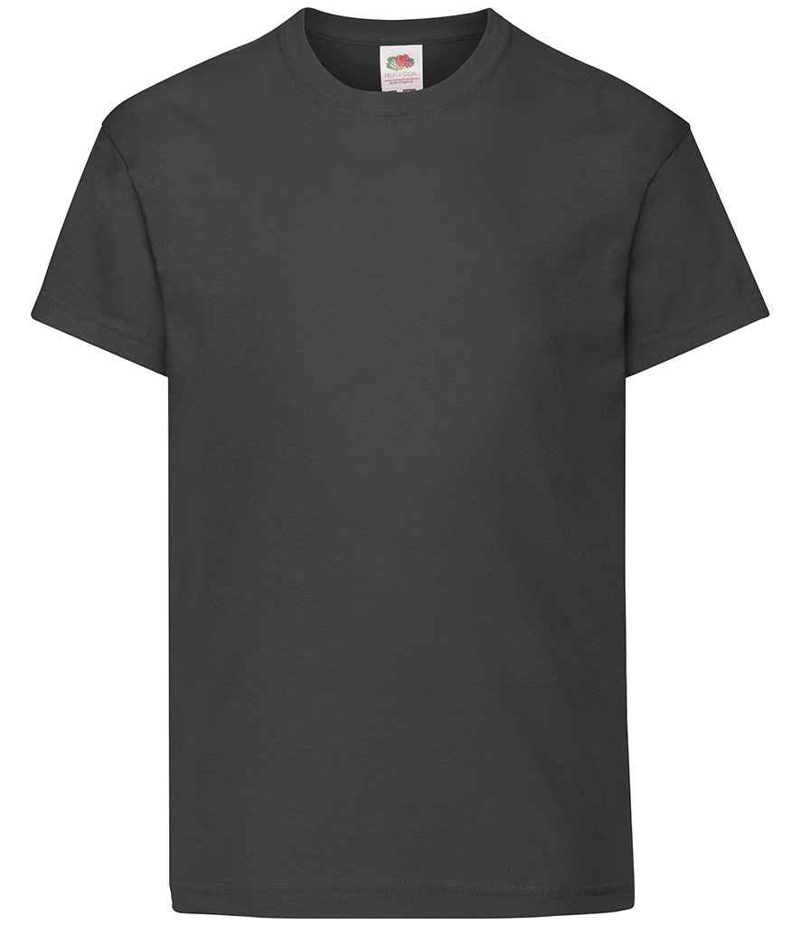 Fruit of the Loom Kids Original T-Shirt - (2nd Colours) in Black by Fruit of the Loom — Custom branded clothing by Print Press, featuring premium embroidery produced in our specialist print lab in the UK.