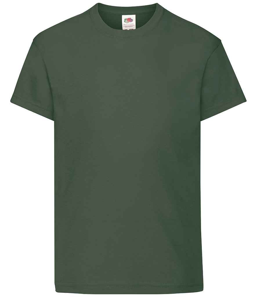 Fruit of the Loom Kids Original T-Shirt - (2nd Colours) in Bottle Green by Fruit of the Loom — Custom branded clothing by Print Press, featuring premium embroidery produced in our specialist print lab in the UK.