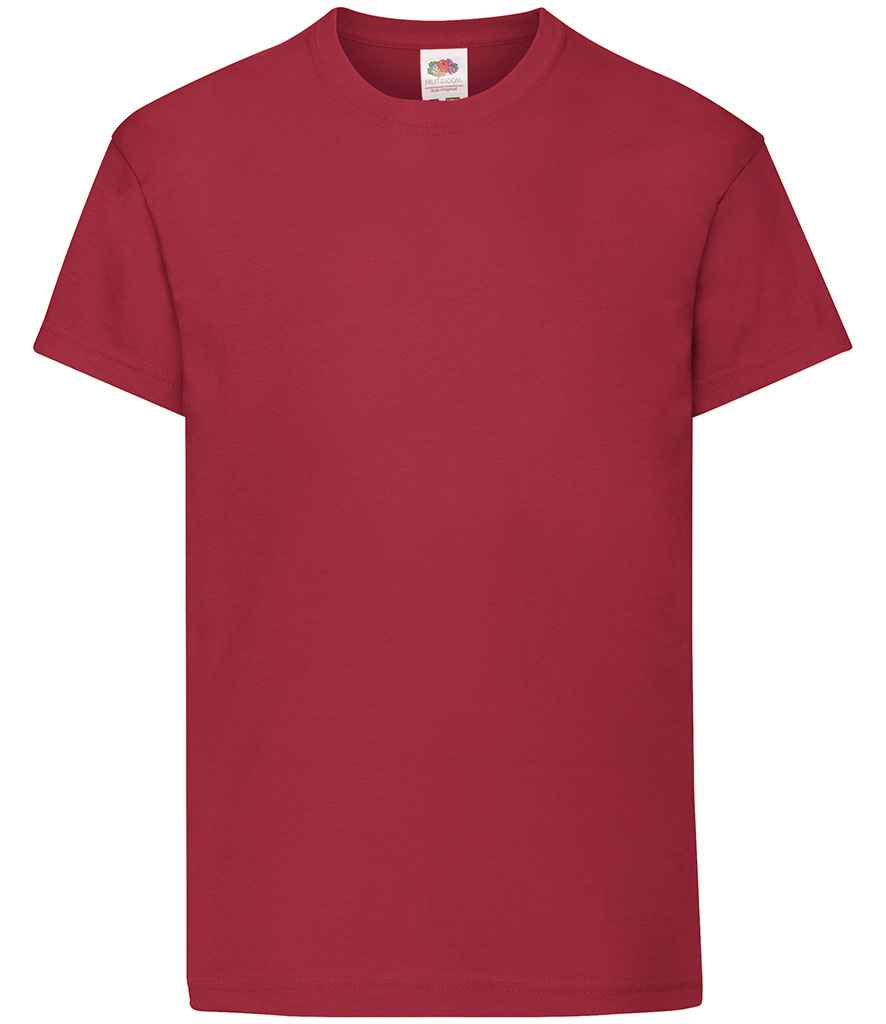 Fruit of the Loom Kids Original T-Shirt - (2nd Colours) in Brick Red by Fruit of the Loom — Custom branded clothing by Print Press, featuring premium embroidery produced in our specialist print lab in the UK.