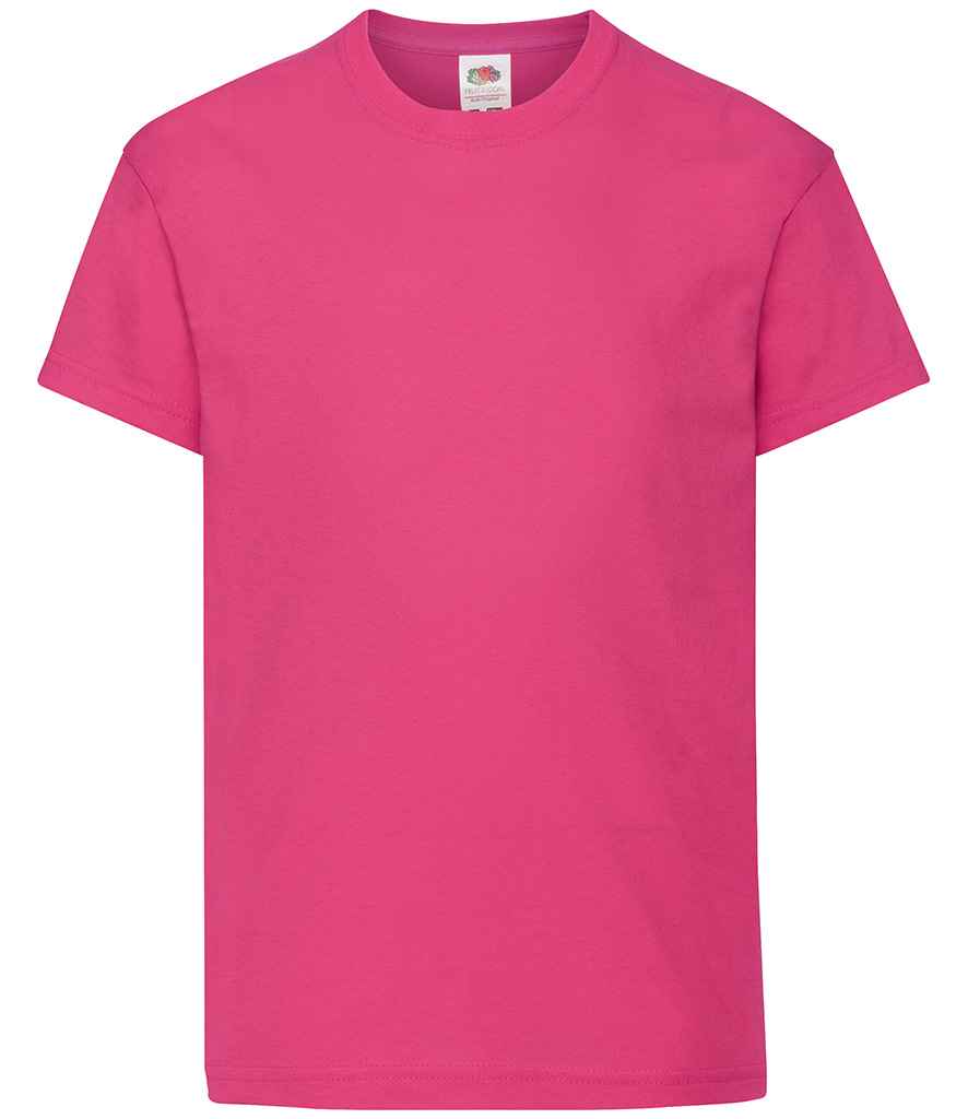 Fruit of the Loom Kids Original T-Shirt in Fuchsia by Fruit of the Loom — Custom branded clothing by Print Press, featuring premium embroidery produced in our specialist print lab in the UK.