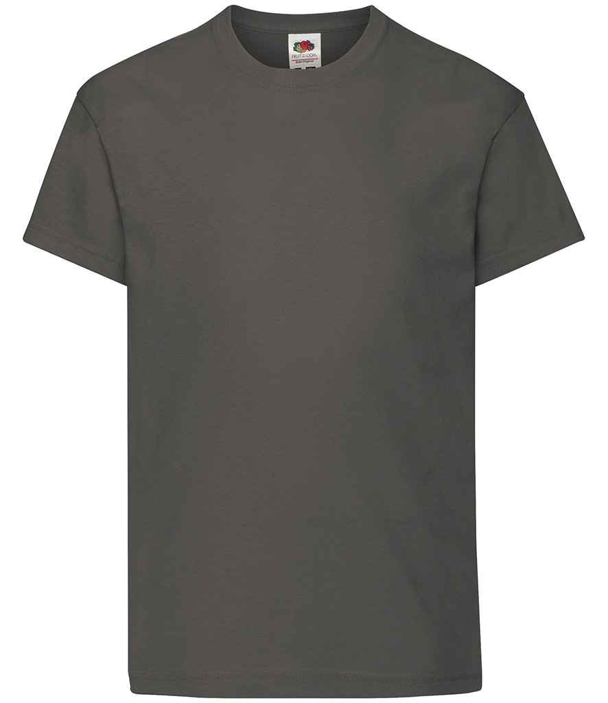 Fruit of the Loom Kids Original T-Shirt in Light Graphite by Fruit of the Loom — Custom branded clothing by Print Press, featuring premium embroidery produced in our specialist print lab in the UK.