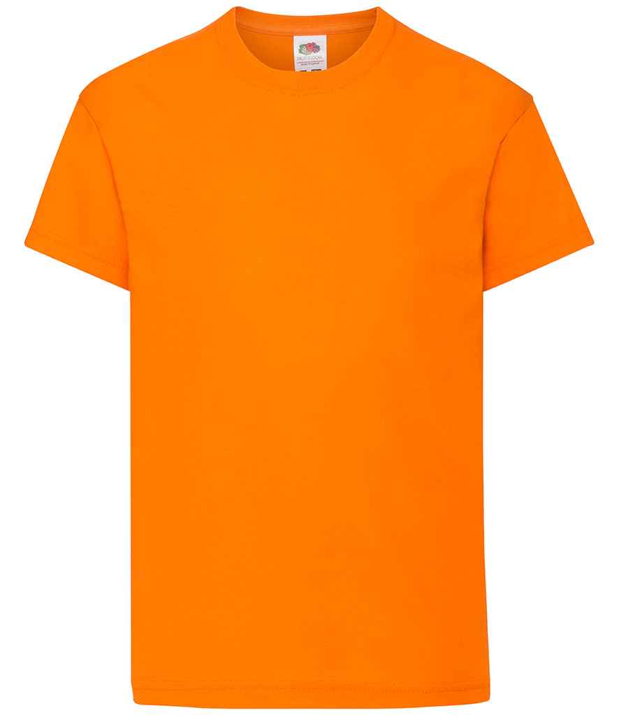 Fruit of the Loom Kids Original T-Shirt in Orange by Fruit of the Loom — Custom branded clothing by Print Press, featuring premium embroidery produced in our specialist print lab in the UK.