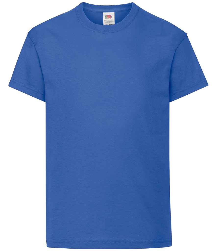 Fruit of the Loom Kids Original T-Shirt in Royal Blue by Fruit of the Loom — Custom branded clothing by Print Press, featuring premium embroidery produced in our specialist print lab in the UK.
