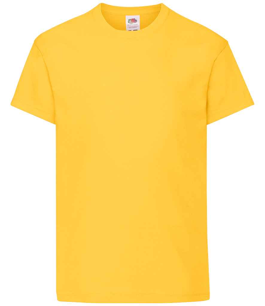 Fruit of the Loom Kids Original T-Shirt in Sunflower by Fruit of the Loom — Custom branded clothing by Print Press, featuring premium embroidery produced in our specialist print lab in the UK.