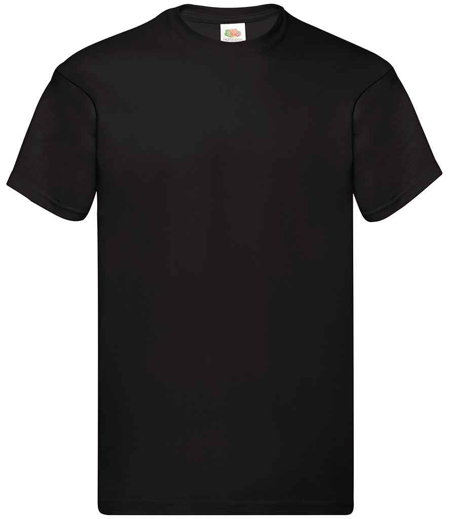 Fruit of the Loom Original T-Shirt - (2nd Colours) in Black by Fruit of the Loom — Custom branded clothing by Print Press, featuring premium embroidery produced in our specialist print lab in the UK.