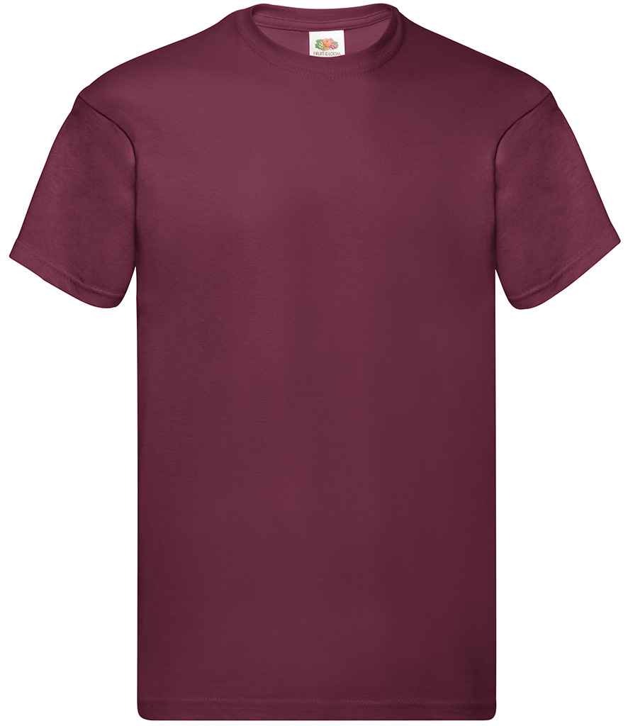 Fruit of the Loom Original T-Shirt - (2nd Colours) in Burgundy by Fruit of the Loom — Custom branded clothing by Print Press, featuring premium embroidery produced in our specialist print lab in the UK.