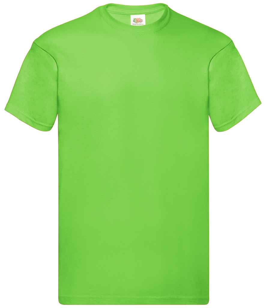 Fruit of the Loom Original T-Shirt in Lime Green by Fruit of the Loom — Custom branded clothing by Print Press, featuring premium embroidery produced in our specialist print lab in the UK.