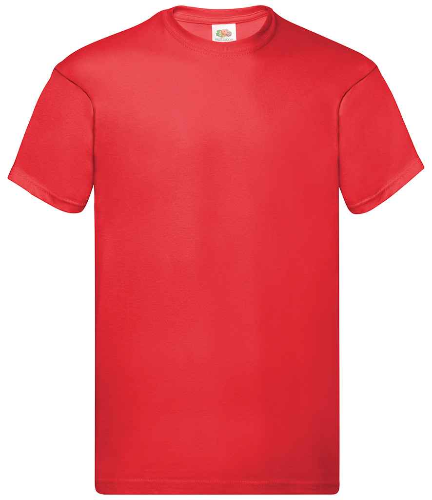 Fruit of the Loom Original T-Shirt in Red by Fruit of the Loom — Custom branded clothing by Print Press, featuring premium embroidery produced in our specialist print lab in the UK.