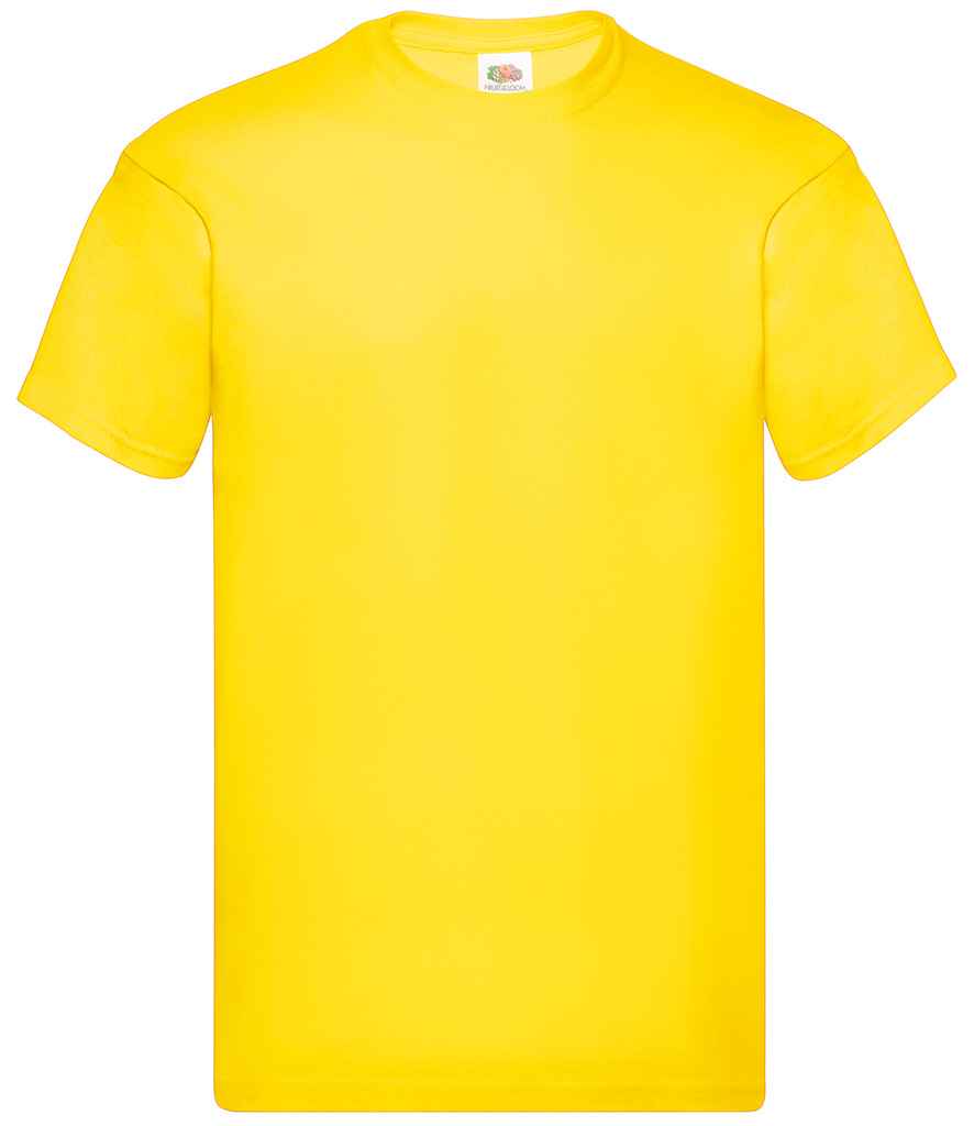 Fruit of the Loom Original T-Shirt in Yellow by Fruit of the Loom — Custom branded clothing by Print Press, featuring premium embroidery produced in our specialist print lab in the UK.