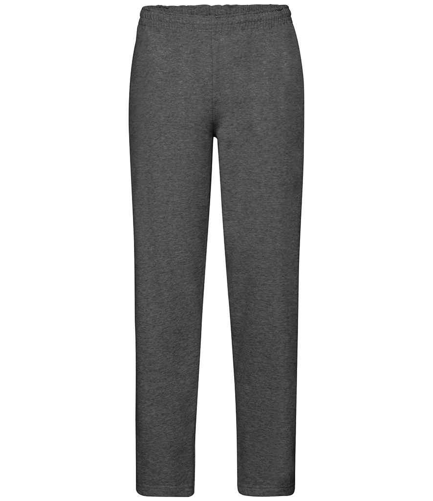 Fruit of the Loom Classic Open Hem Jog Pants in Dark Heather by Fruit of the Loom — Custom branded clothing by Print Press, featuring premium embroidery produced in our specialist print lab in the UK.