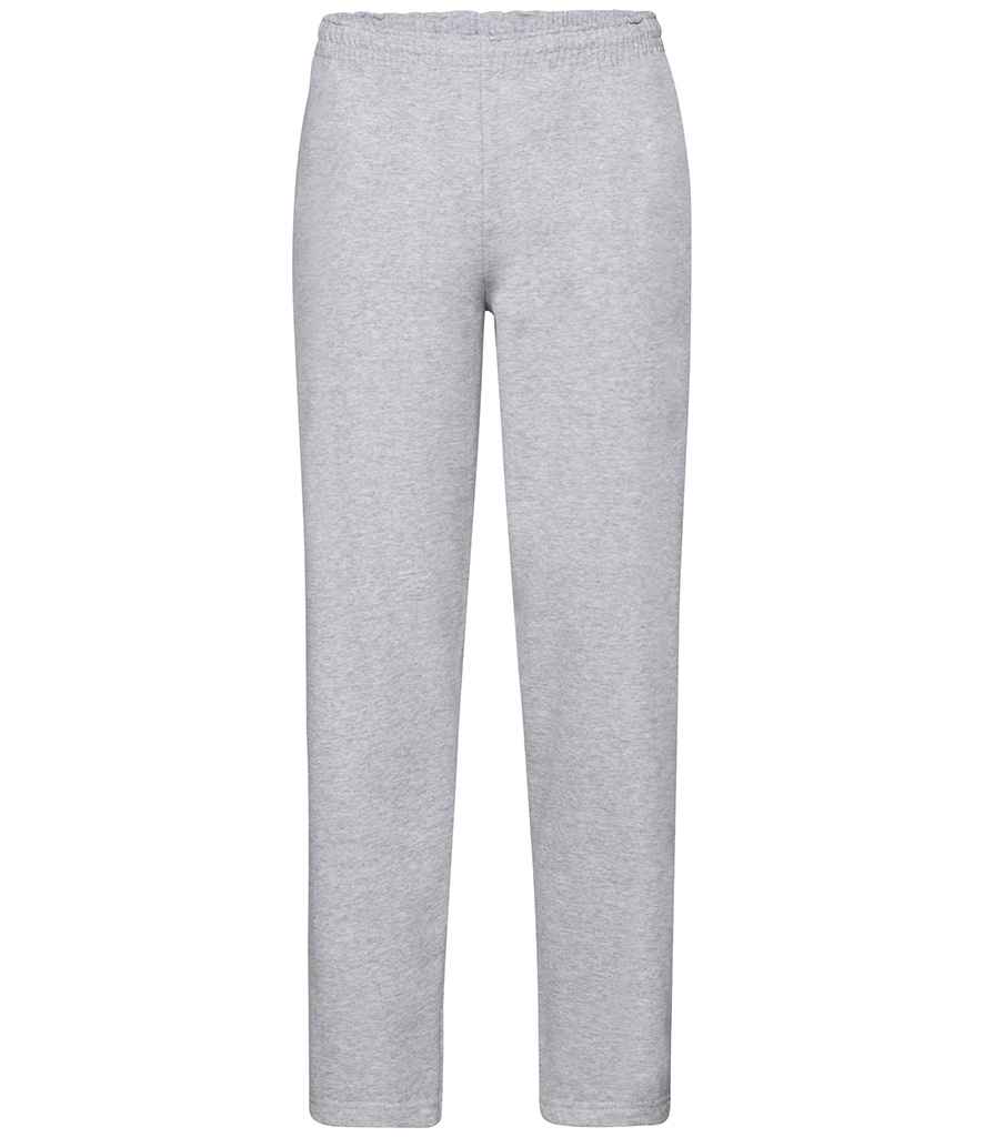 Fruit of the Loom Classic Open Hem Jog Pants in Heather Grey by Fruit of the Loom — Custom branded clothing by Print Press, featuring premium embroidery produced in our specialist print lab in the UK.