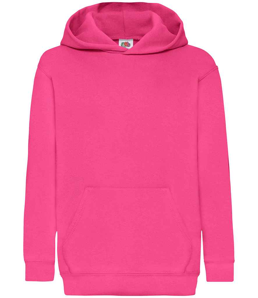 Fruit of the Loom Kids Classic Hooded Sweatshirt in by Fruit of the Loom — Custom branded clothing by Print Press, featuring premium embroidery produced in our specialist print lab in the UK.