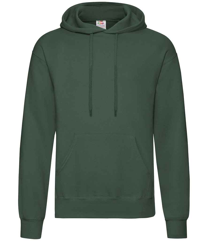 Fruit of the Loom Classic Hooded Sweatshirt - (2nd Colours) in Bottle Green by Fruit of the Loom — Custom branded clothing by Print Press, featuring premium embroidery produced in our specialist print lab in the UK.