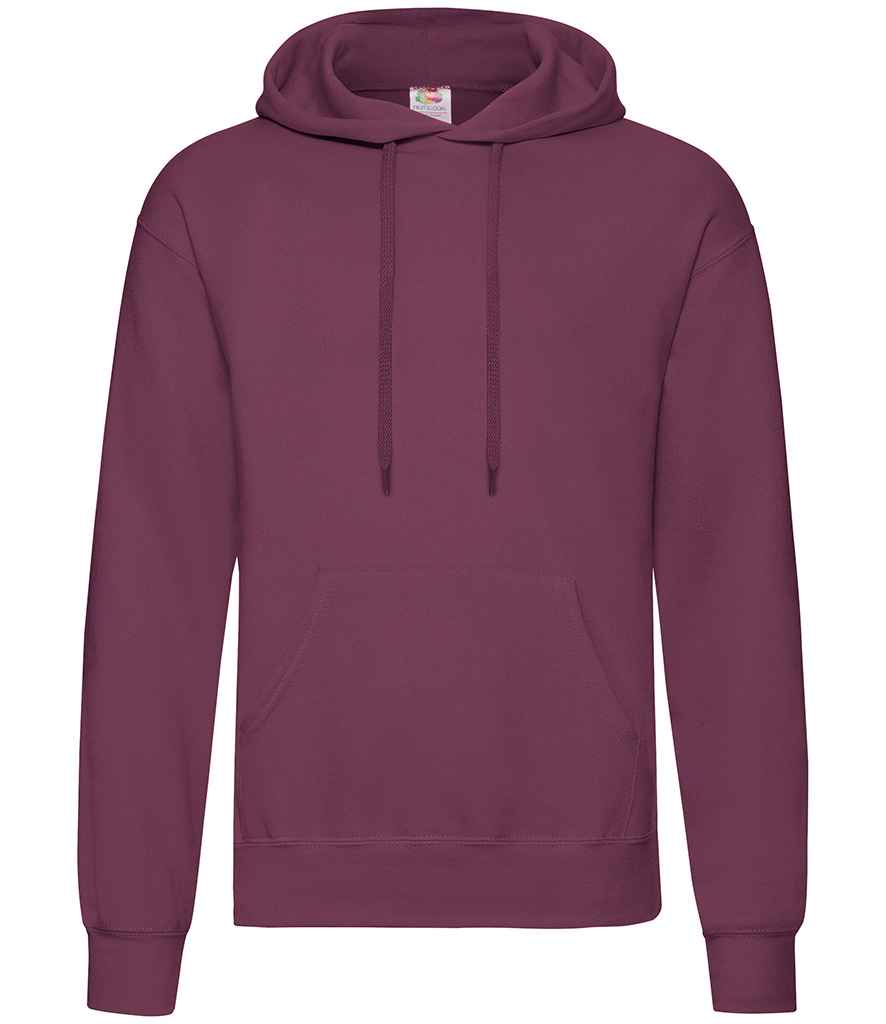 Fruit of the Loom Classic Hooded Sweatshirt - (2nd Colours) in Burgundy by Fruit of the Loom — Custom branded clothing by Print Press, featuring premium embroidery produced in our specialist print lab in the UK.