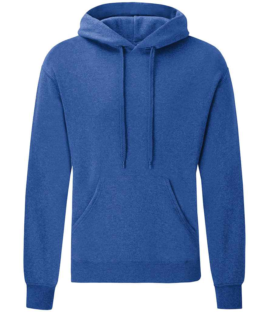 Fruit of the Loom Classic Hooded Sweatshirt in Heather Royal by Fruit of the Loom — Custom branded clothing by Print Press, featuring premium embroidery produced in our specialist print lab in the UK.