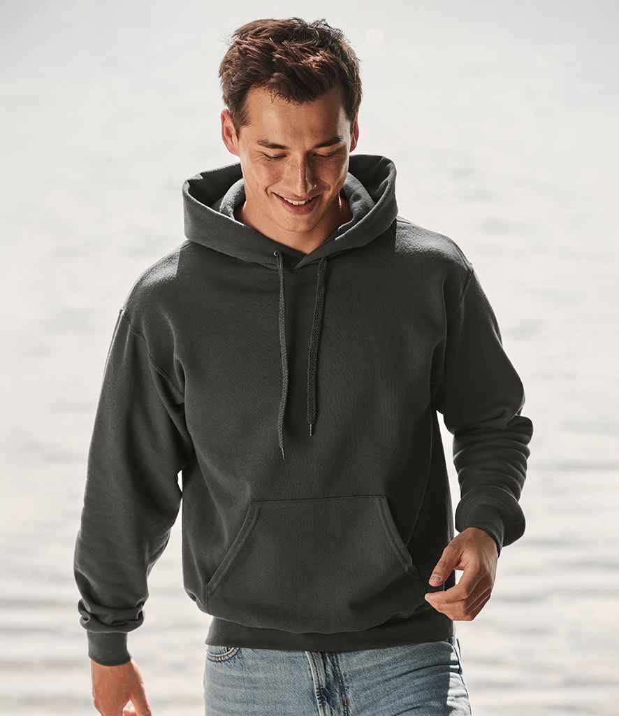 Fruit of the Loom Classic Hooded Sweatshirt in Light Graphite by Fruit of the Loom — Custom branded clothing by Print Press, featuring premium embroidery produced in our specialist print lab in the UK.