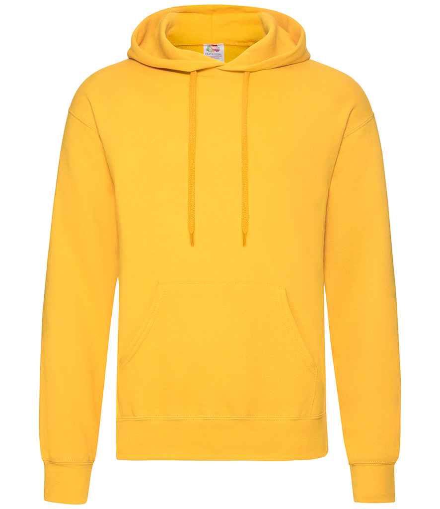 Fruit of the Loom Classic Hooded Sweatshirt in Sunflower by Fruit of the Loom — Custom branded clothing by Print Press, featuring premium embroidery produced in our specialist print lab in the UK.