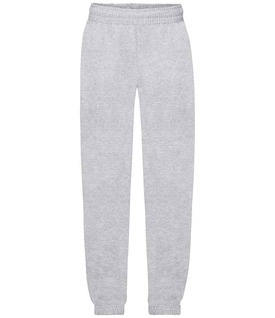 Fruit of the Loom Kids Elasticated Hem Jog Pants in Heather Grey by Fruit of the Loom — Custom branded clothing by Print Press, featuring premium embroidery produced in our specialist print lab in the UK.