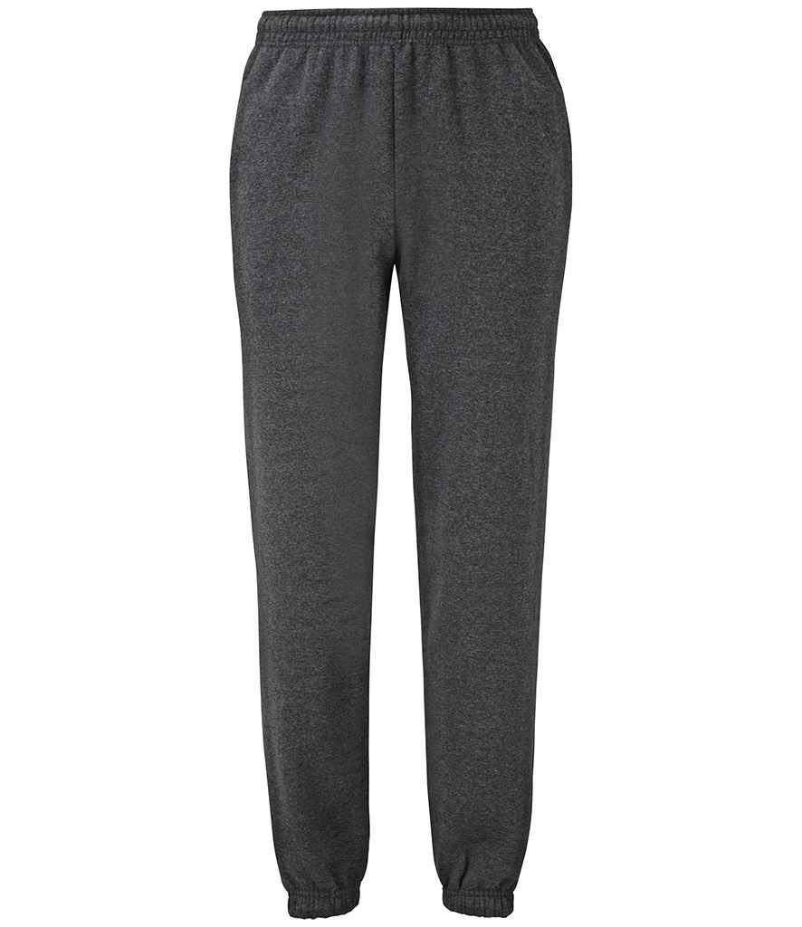 Fruit of the Loom Classic Elasticated Hem Jog Pants in Dark Heather by Fruit of the Loom — Custom branded clothing by Print Press, featuring premium embroidery produced in our specialist print lab in the UK.
