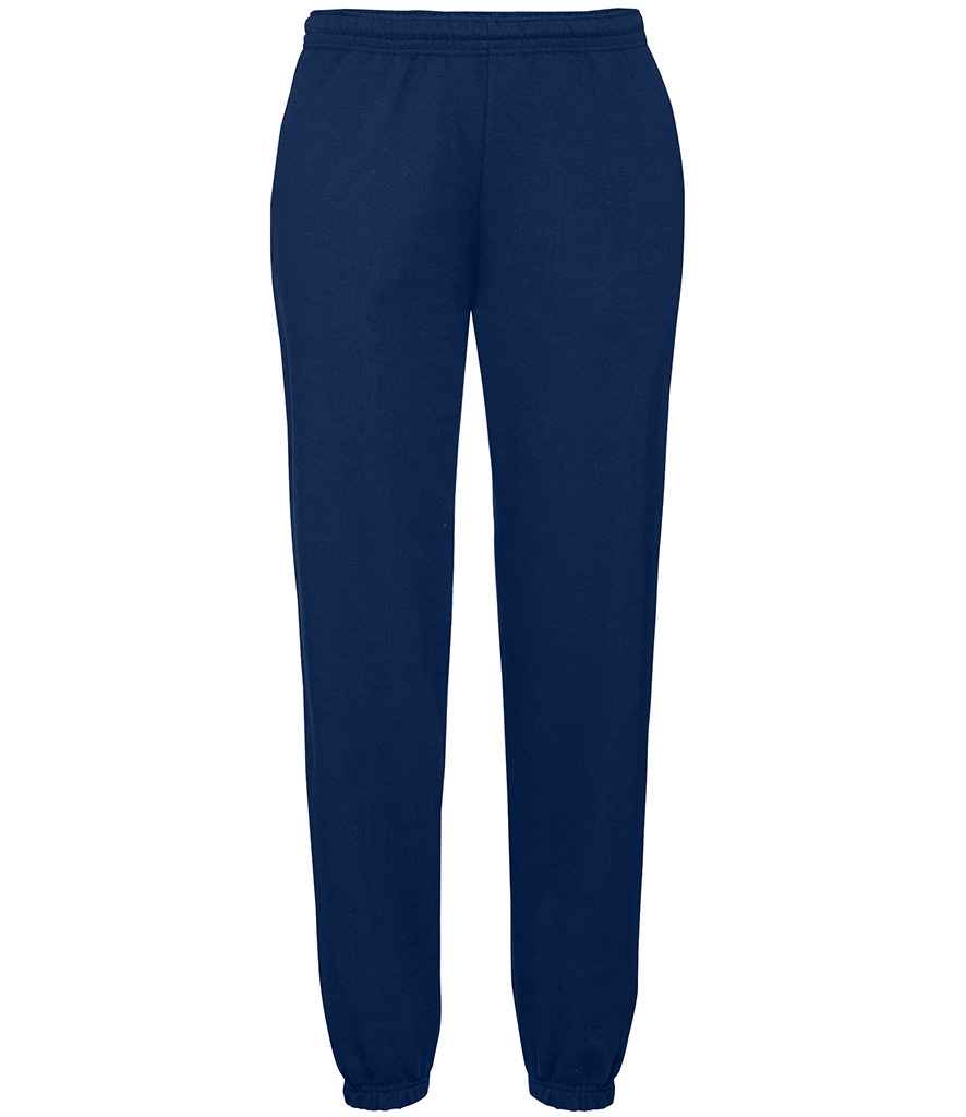Fruit of the Loom Classic Elasticated Hem Jog Pants in Navy by Fruit of the Loom — Custom branded clothing by Print Press, featuring premium embroidery produced in our specialist print lab in the UK.