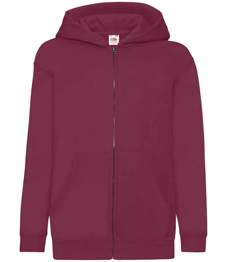 Fruit of the Loom Kids Classic Zip Hooded Sweatshirt in by Fruit of the Loom — Custom branded clothing by Print Press, featuring premium embroidery produced in our specialist print lab in the UK.