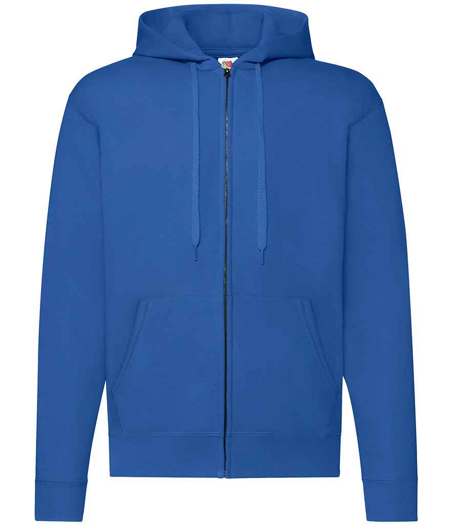 Fruit of the Loom Classic Zip Hooded Sweatshirt in Royal Blue by Fruit of the Loom — Custom branded clothing by Print Press, featuring premium embroidery produced in our specialist print lab in the UK.