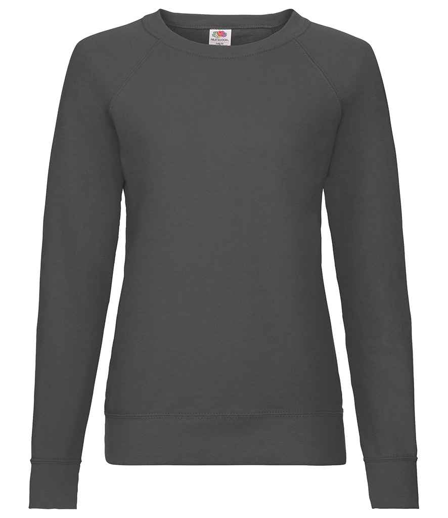 Fruit of the Loom Lady Fit Lightweight Raglan Sweatshirt in by Fruit of the Loom — Custom branded clothing by Print Press, featuring premium embroidery produced in our specialist print lab in the UK.