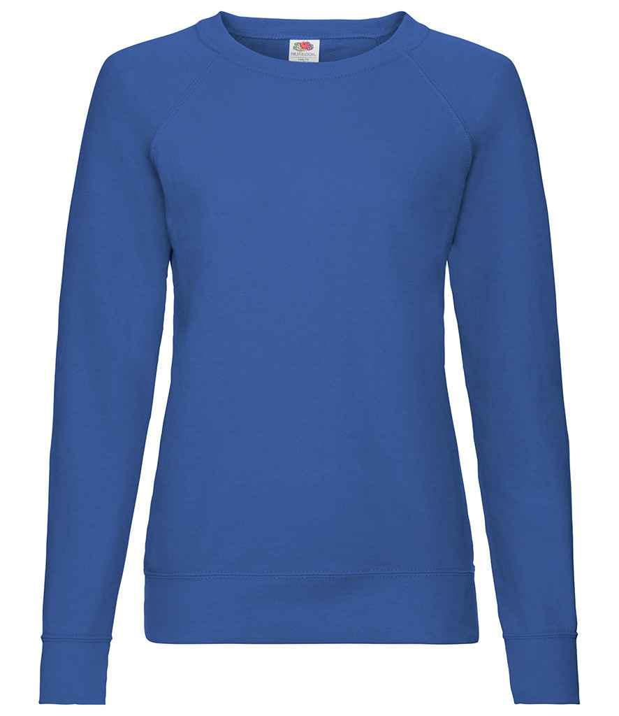 Fruit of the Loom Lady Fit Lightweight Raglan Sweatshirt in Royal Blue by Fruit of the Loom — Custom branded clothing by Print Press, featuring premium embroidery produced in our specialist print lab in the UK.