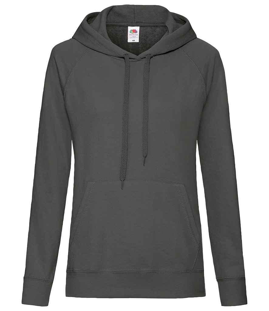 Fruit of the Loom Lady Fit Lightweight Hooded Sweatshirt in by Fruit of the Loom — Custom branded clothing by Print Press, featuring premium embroidery produced in our specialist print lab in the UK.
