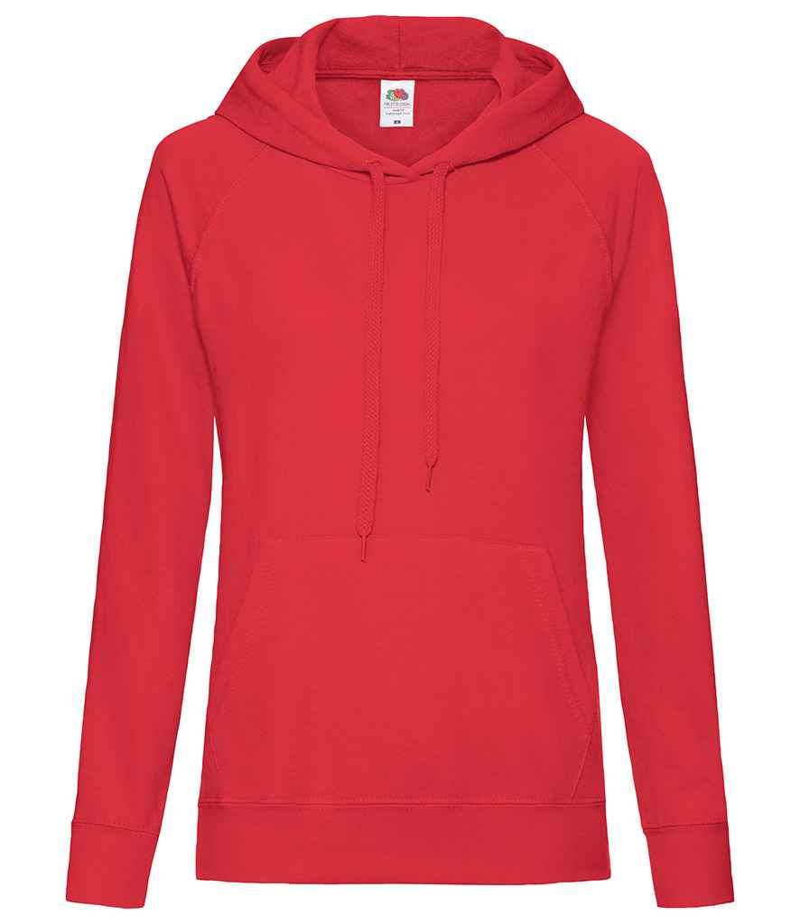 Fruit of the Loom Lady Fit Lightweight Hooded Sweatshirt in by Fruit of the Loom — Custom branded clothing by Print Press, featuring premium embroidery produced in our specialist print lab in the UK.