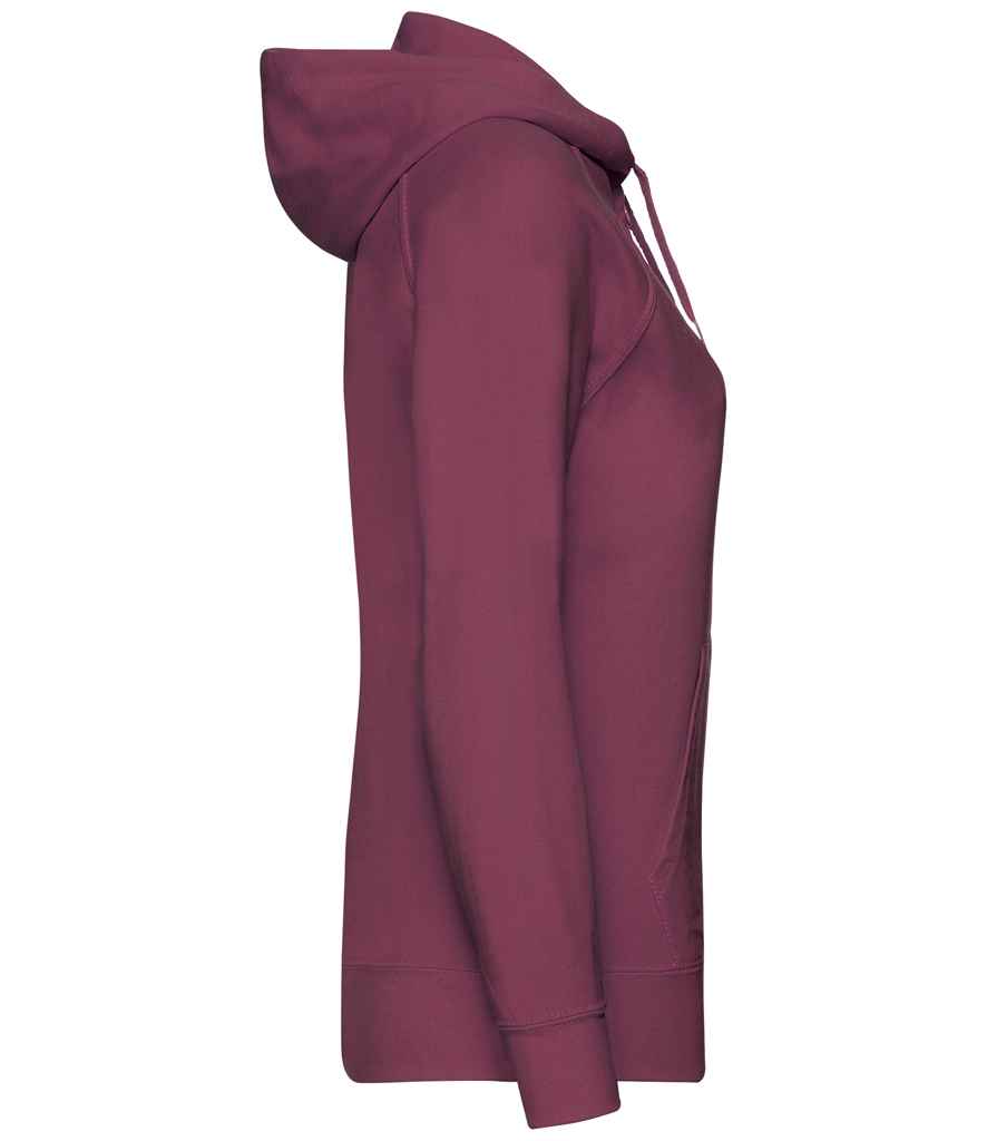 Fruit of the Loom Lady Fit Lightweight Zip Hooded Sweatshirt in by Fruit of the Loom — Custom branded clothing by Print Press, featuring premium embroidery produced in our specialist print lab in the UK.
